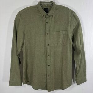 14th & Union Men's Olive Green Trim Fit Long Sleeve Button-Up‎ Casual Shirt Sz L